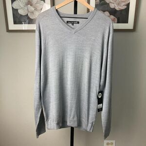 Travis Mathew Light Gray V-Neck Sweater